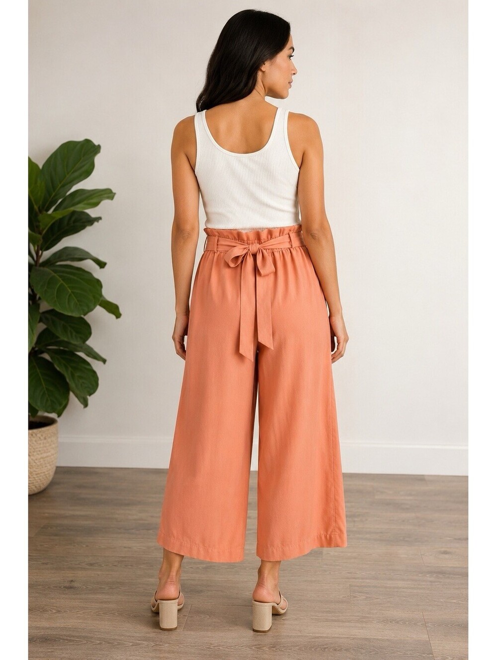 Wilfred The Effortless Pant Orange Wide Leg Pleated Size S